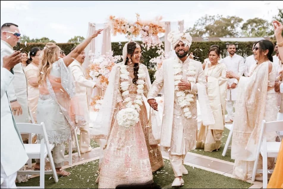 Wedding guests celebrating in Australia